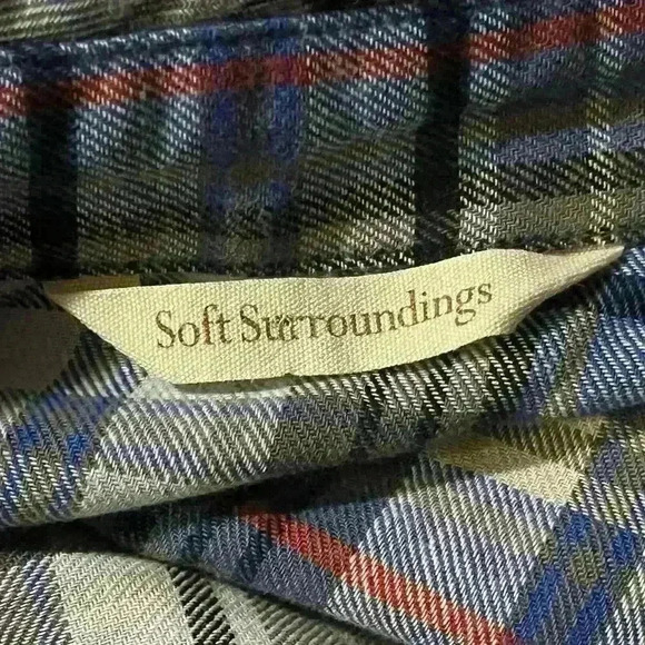 Soft Surroundings Plaid Button Up Long Sleeve Shirt Size Small - Picture 6 of 10